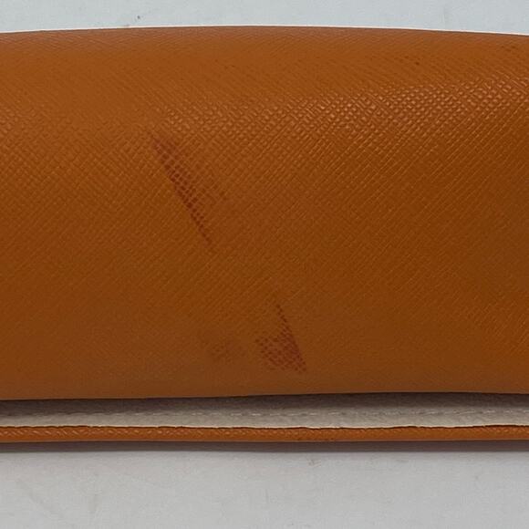 Tory Burch Orange Gold Tone Logo Sunglasses Eyeglasses Case 6.5 x 3.5 Case Only - Picture 8 of 11